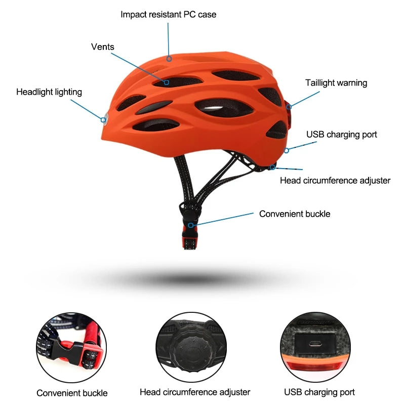 LED Lamp Cycling Bicycle Helmet With LED Tail Light-Deal Finds Daily