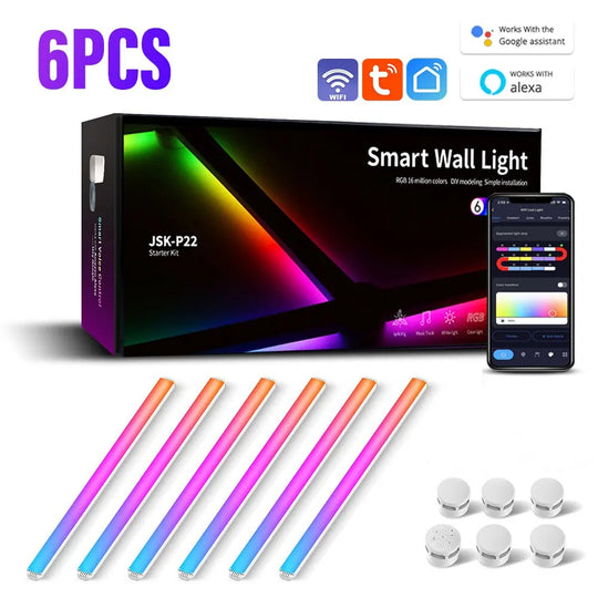 WIFI LED Smart Wall Light Bar Lamp RGBIC-Deal Finds Daily