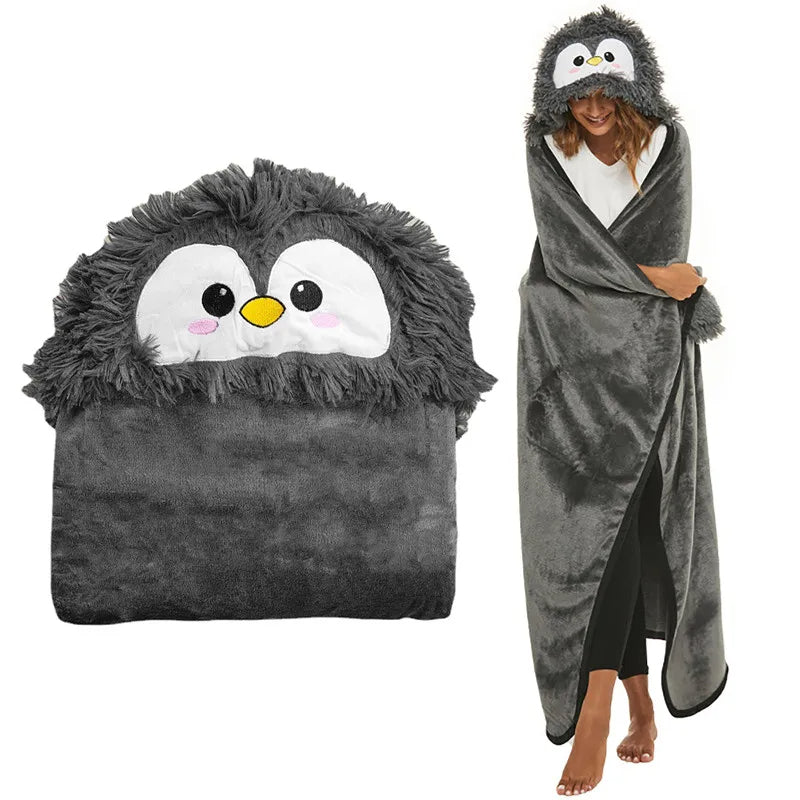 Winter Hooded Flannel Sloth Shaped Blanket-Deal Finds Daily