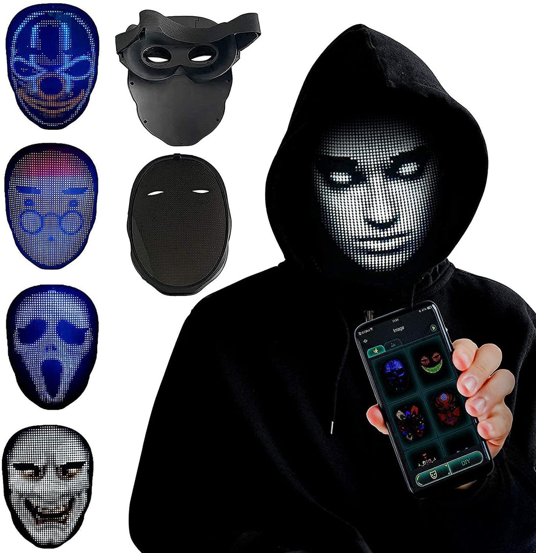 Full LED Face Mask for Halloween-Deal Finds Daily