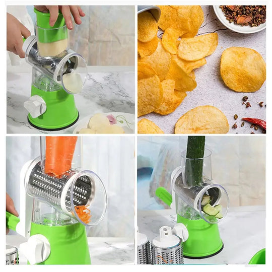 Multifunctional Vegetable Cutter Roller – Effortless Food Prep with Easy Slicing, Dicing, and Shredding-Deal Finds Daily