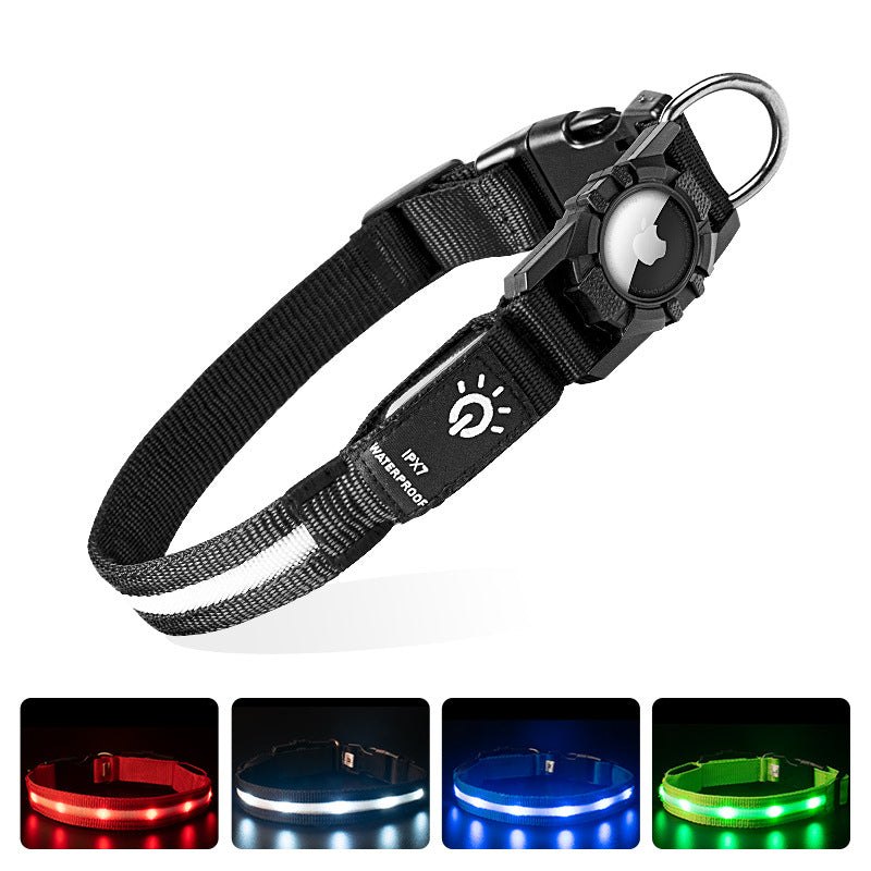 LED Dog Collar with AirTag Holder-Deal Finds Daily