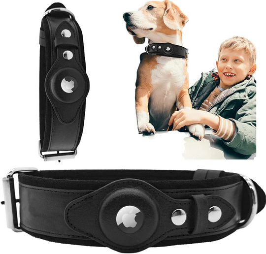 Leather AirTag Dog Collar-Deal Finds Daily