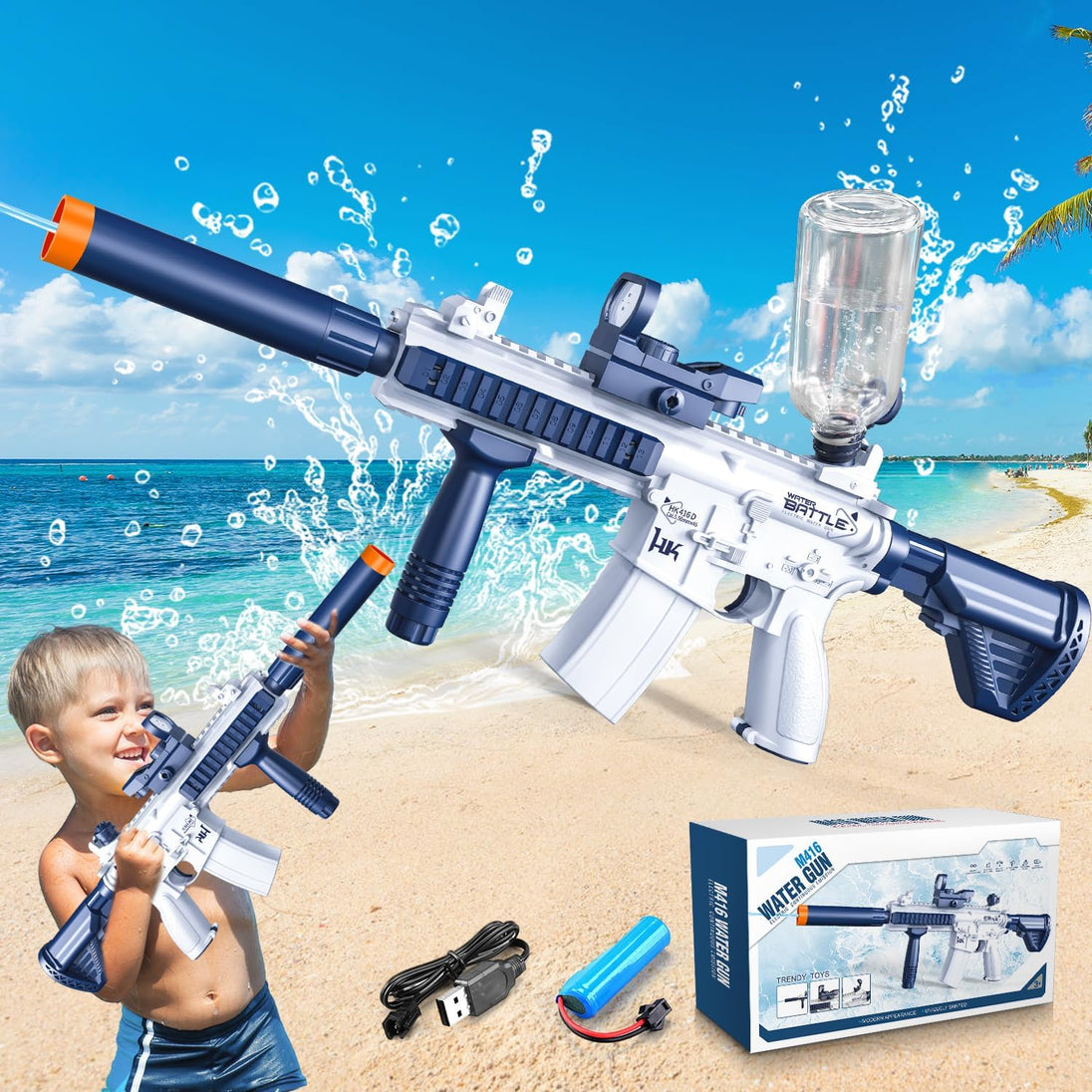 New Electric Water Gun – Automatic Squirt Rifle Toy Gun for Ultimate Outdoor Fun-Deal Finds Daily