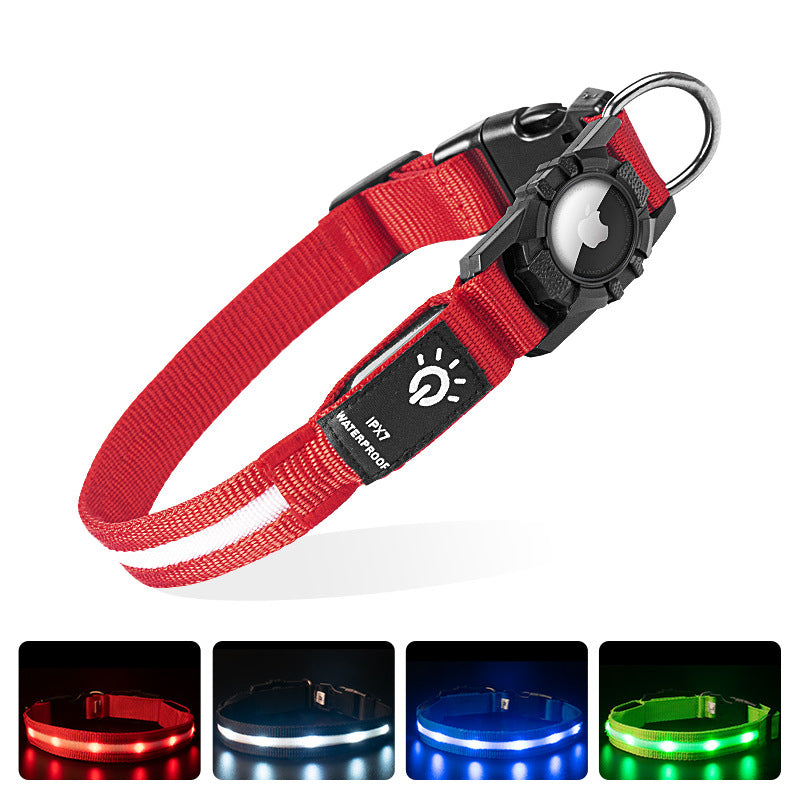 LED Dog Collar with AirTag Holder-Deal Finds Daily