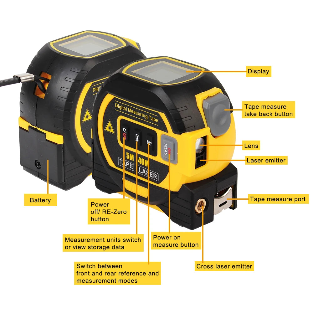 3-in-1 Laser Measure Tape – Precision at Your Fingertips-Deal Finds Daily