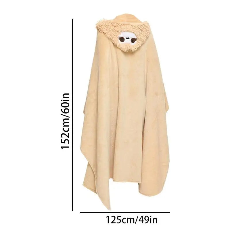 Winter Hooded Flannel Sloth Shaped Blanket-Deal Finds Daily