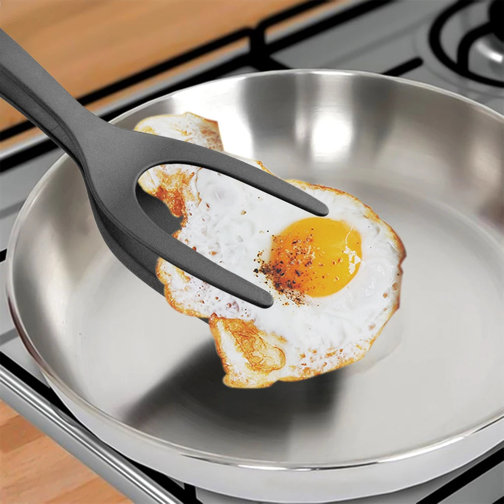 FlipGrip 2-in-1 Egg Spatula and Tongs – Effortless Cooking Made Easy-Deal Finds Daily